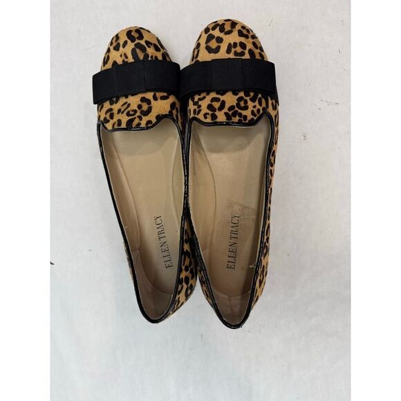 Y2K Cheetah Print Vintage Cow Hair Ellen Tracy Ballet Flats Bethesda - Size 6.5 - Picture 3 of 9